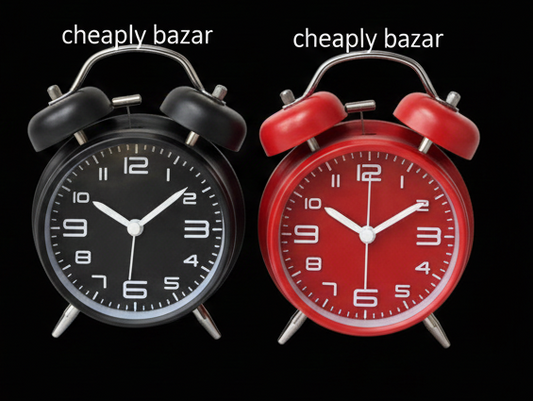 Twin Bell Alarm Clock – Classic Red & Black Metal Design
