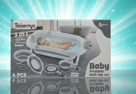 3-in-1 Baby Foldable Bath Tub Set