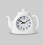 Teapot Wall Clock – Quartz Timepiece in White & Red Variants