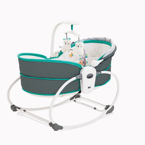 Baby Bed, Seat & Travel Cradle | Grey & Teal