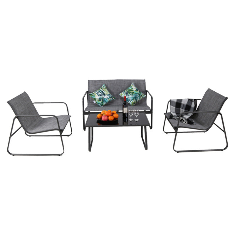 4-Piece Patio Furniture Set – Modern Outdoor Sofa & Table