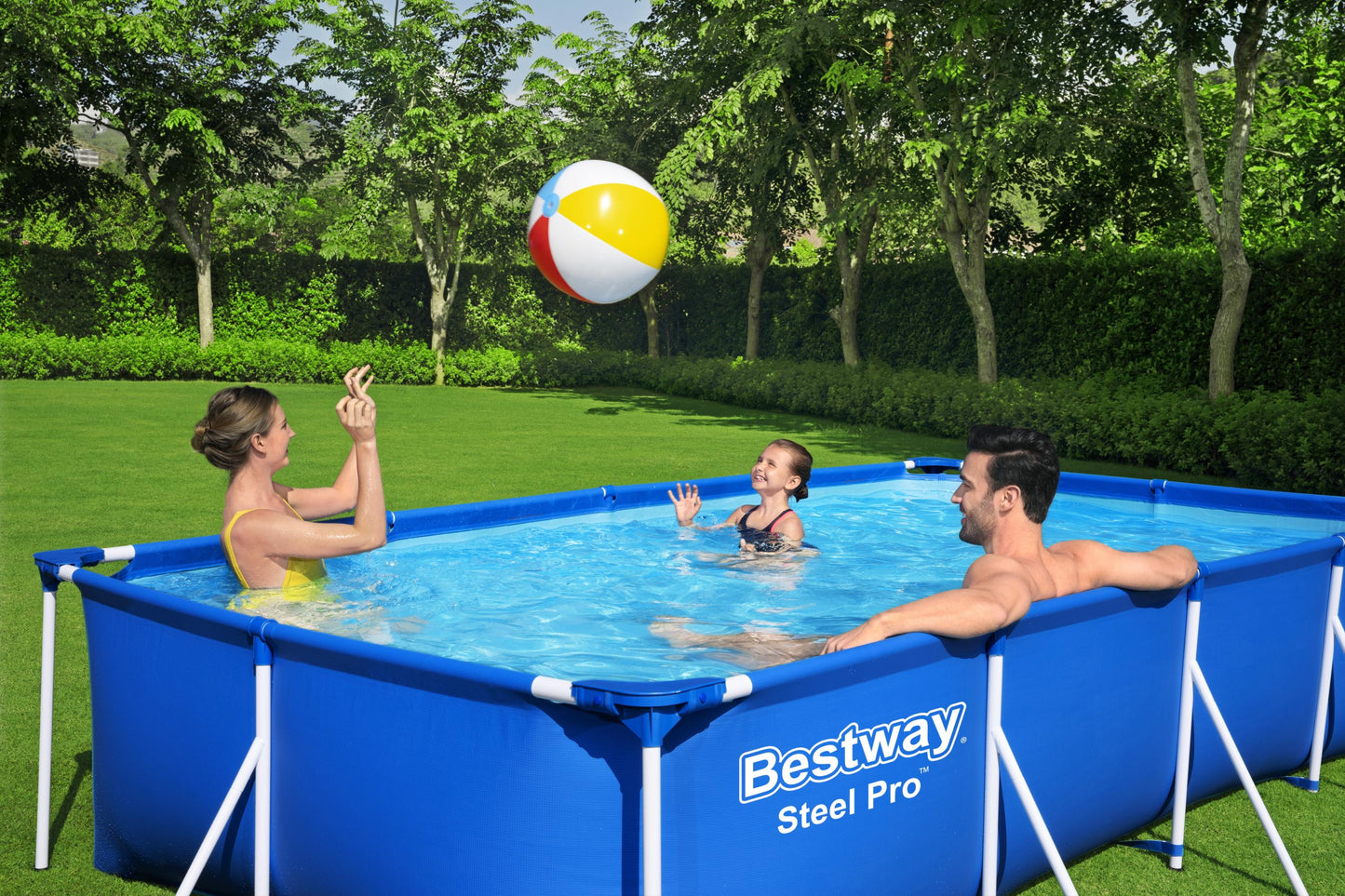 Rectangular Pool – Durable Frame, 3–5 Person Capacity