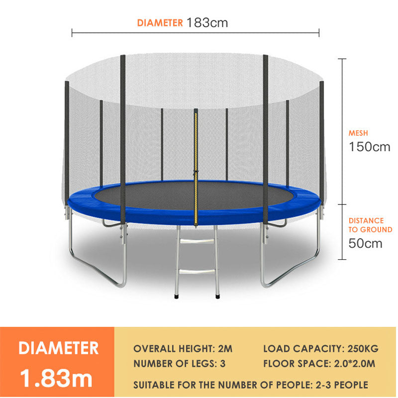 Trampoline with Ladder – 183m & 244m Round Models
