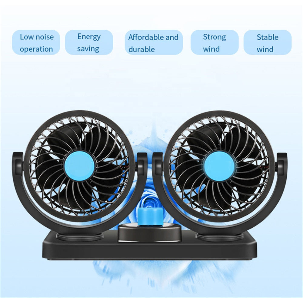 USB Dual 4-Inch Car Fan – 100% Pure Copper Motor