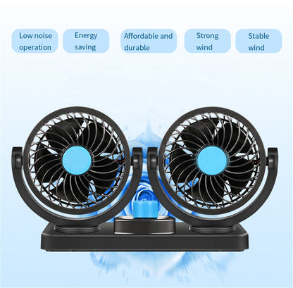 USB Dual 4-Inch Car Fan – 100% Pure Copper Motor