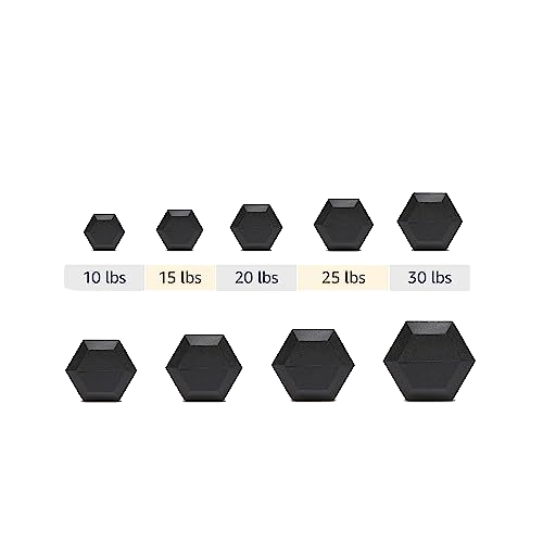 Black Rubber Coated Hex Rubber Dumbbells Set