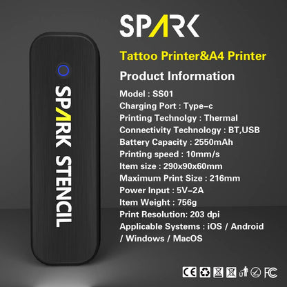 A4 Tattoo Printer – Wireless Bluetooth