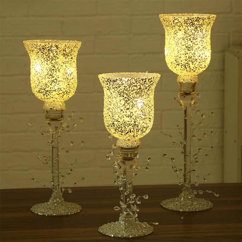 Crystal Vine Goblet Trio – Silver Frost Elegance