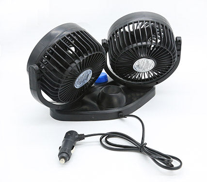 USB Dual 4-Inch Car Fan – 100% Pure Copper Motor