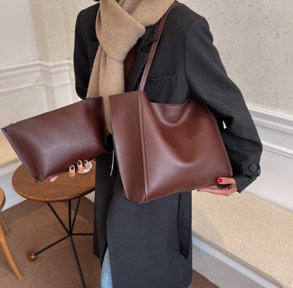 2pcs in 1 Handbag Set Retro Large