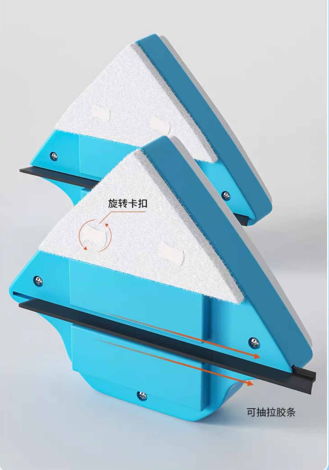 Double-Sided Triangular Glass Cleaner