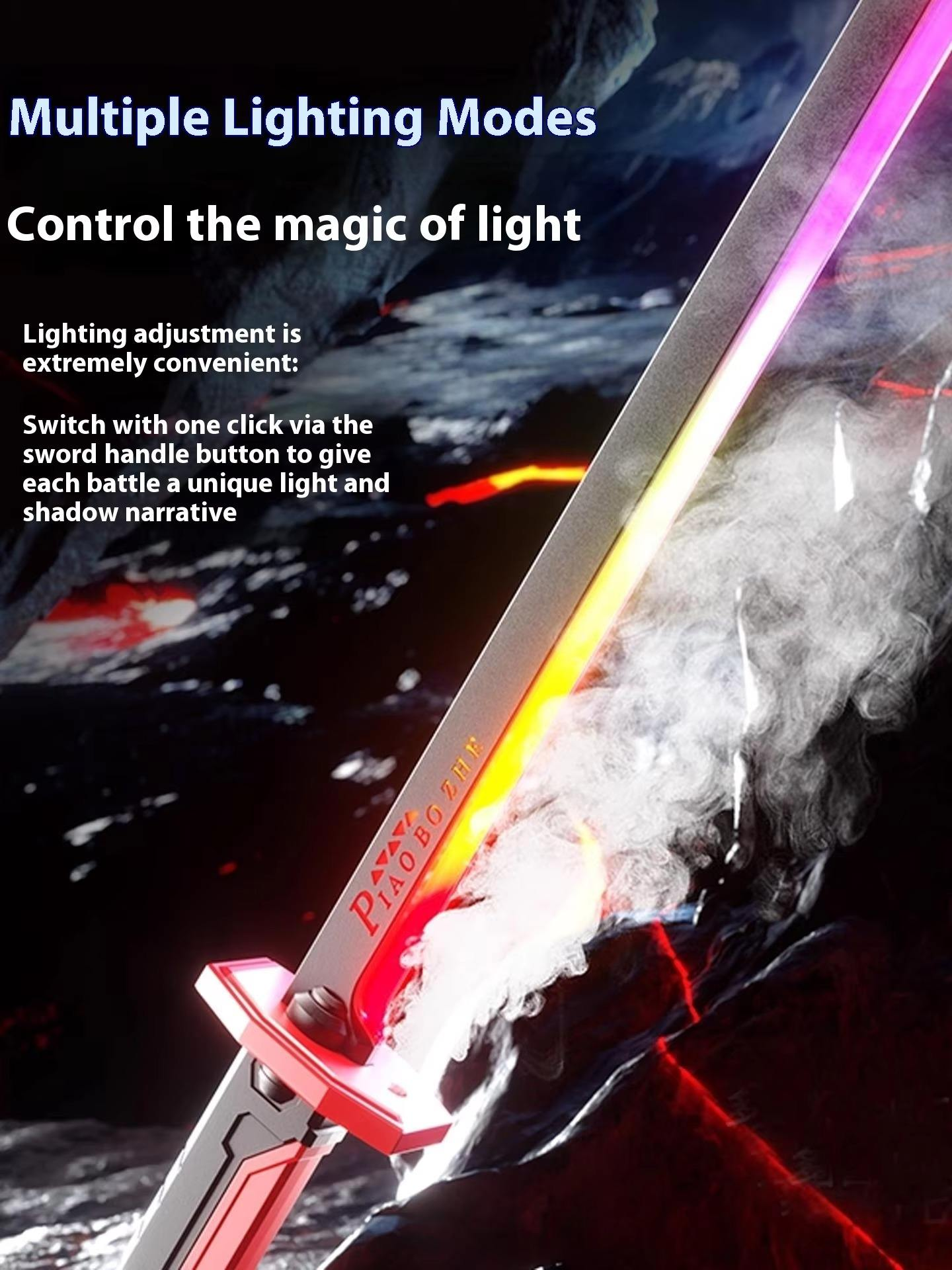 PiaoBoZhe Interstellar Lightsaber Sword – Sparks, Spray & RGB Lighting