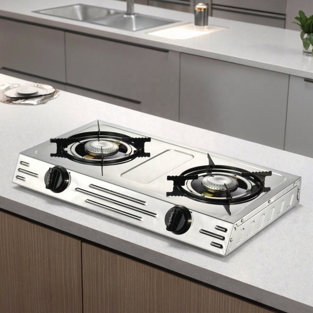 Stainless Steel Liquefied Gas Stove – 2 Burner