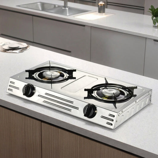 Stainless Steel Liquefied Gas Stove – 2 Burner