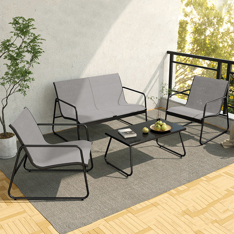 4-Piece Patio Furniture Set – Modern Outdoor Sofa & Table