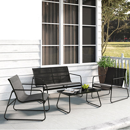 4-Piece Patio Furniture Set – Modern Outdoor Sofa & Table