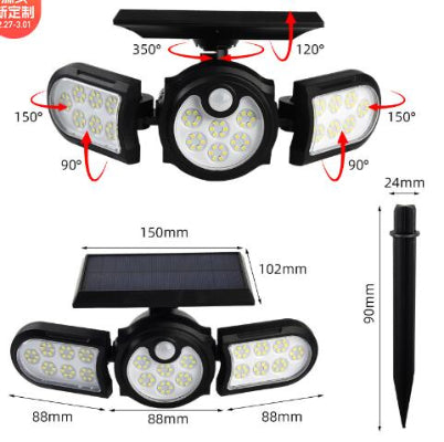 Solar Induction Lamp – 112 LED Motion Sensor Light for Outdoor Security