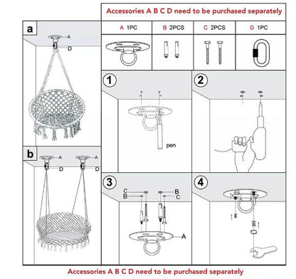 Hammock Chair – Boho Swing Seat for Patio