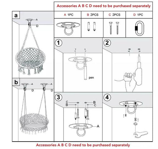 Hammock Chair – Boho Swing Seat for Patio