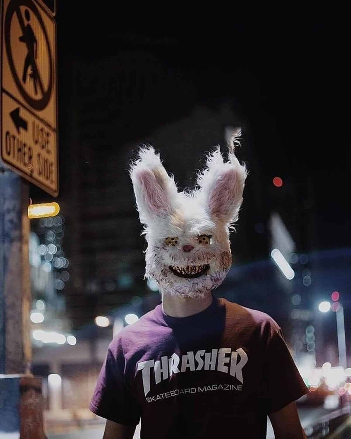 Scary Bunny Mask Set – Black & White
