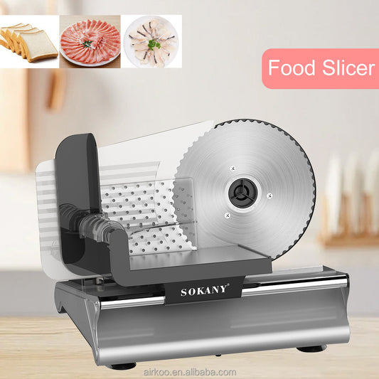 Electric Food Slicer – 500W | Adjustable Thickness | Stainless Steel Blade