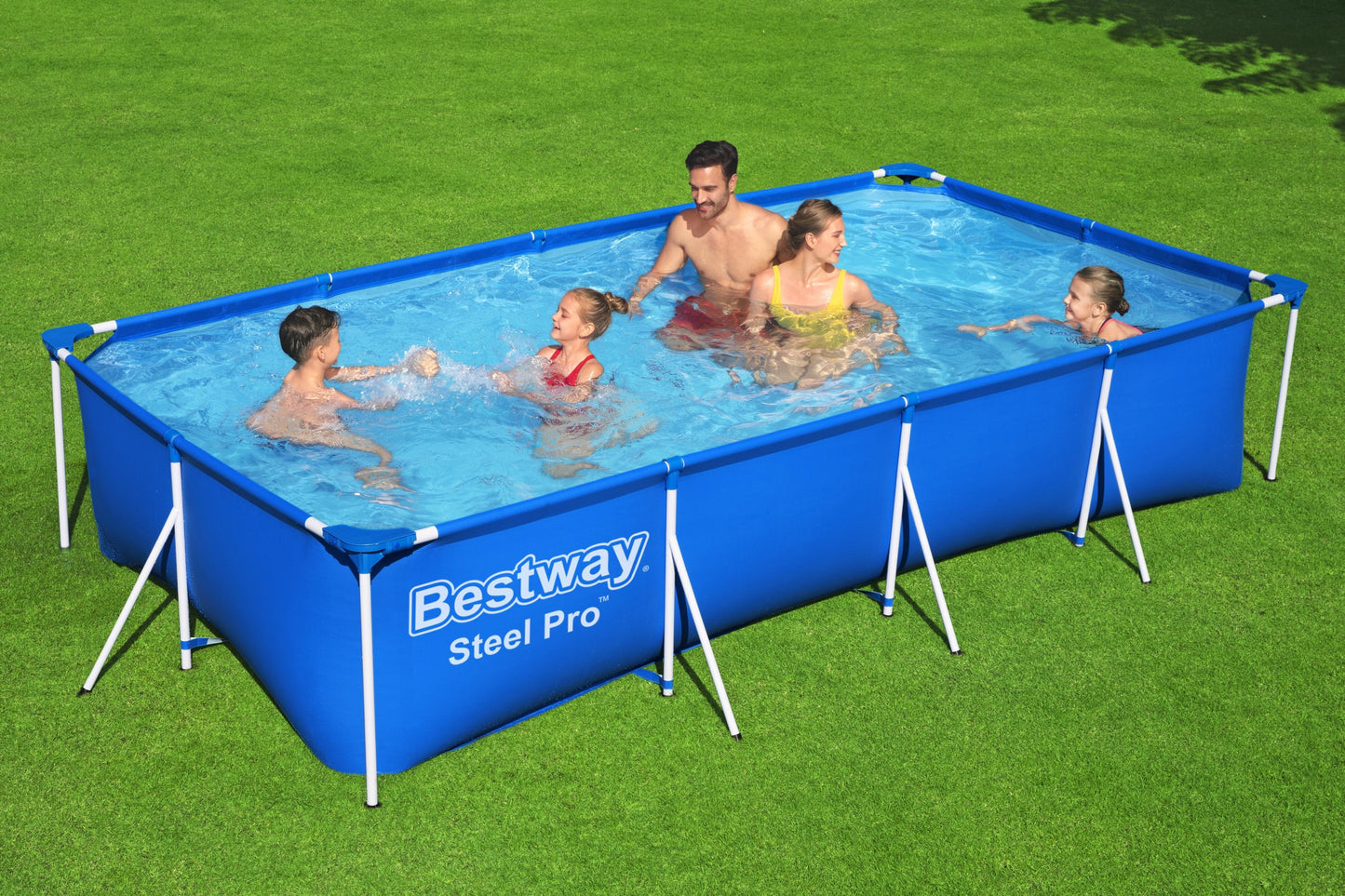 Rectangular Pool – Durable Frame, 3–5 Person Capacity