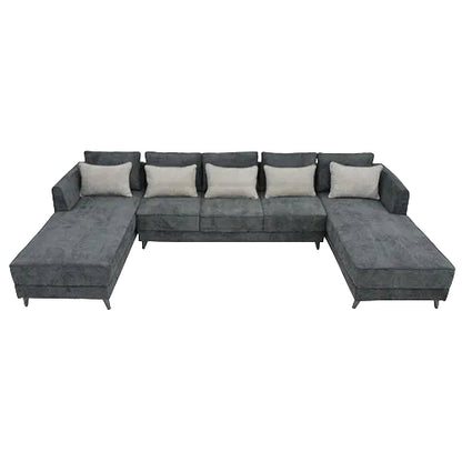 Sydney U-Shape Sectional Sofa - Premium Fabric Corner Suite with Accent Pillows