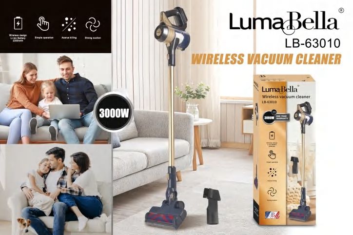 Wireless Vacuum Cleaner | 3000W | Cordless | Space-Saving Design