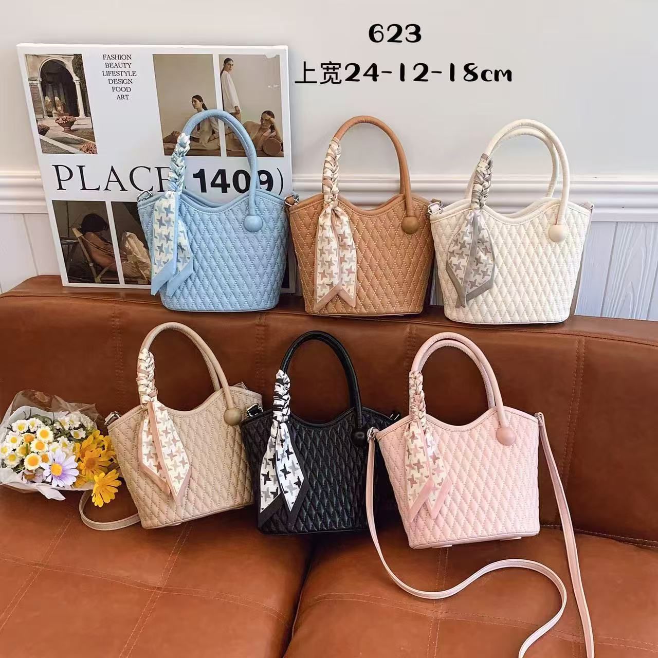 Scarf-Tied Handbag Collection