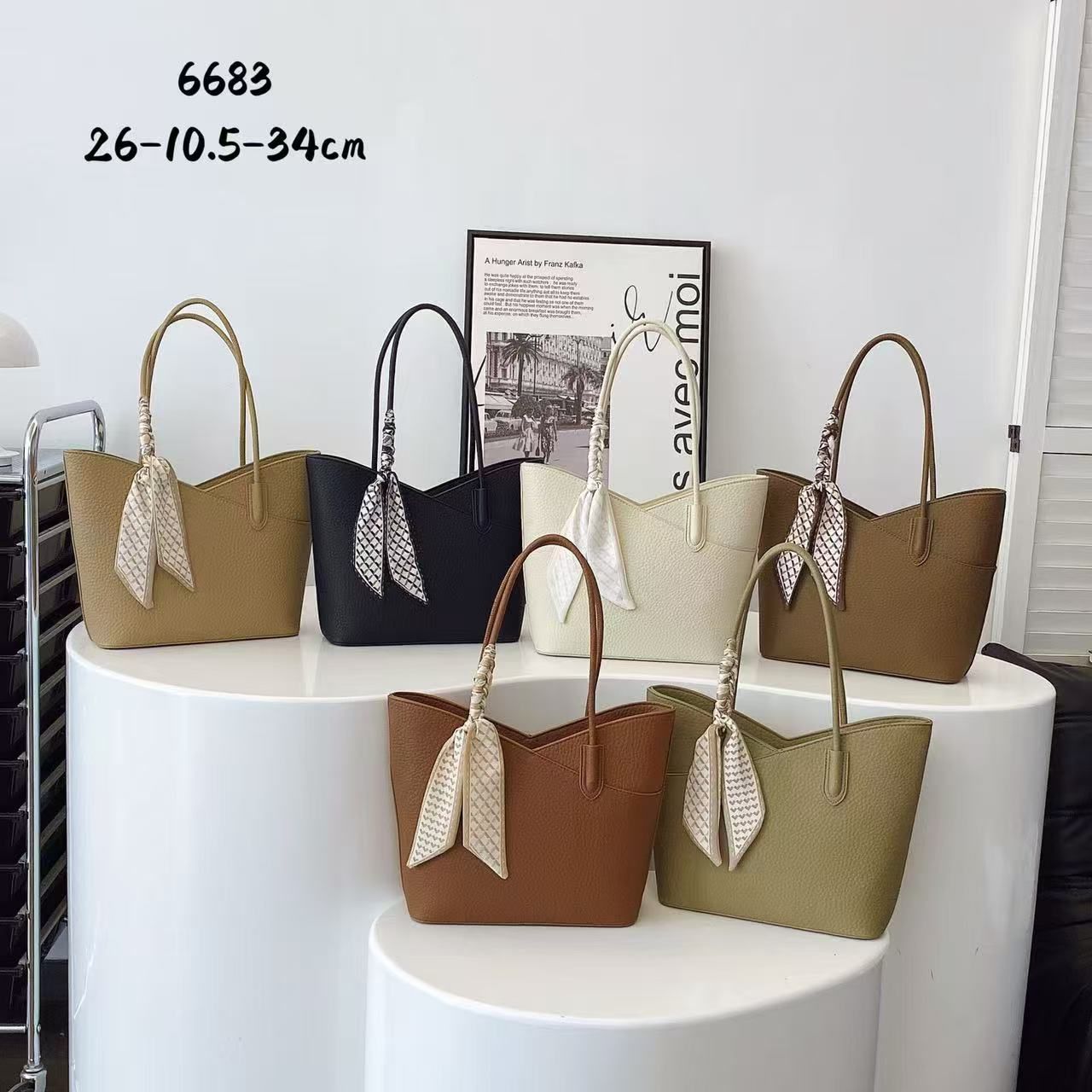 Scarf-Chic Structured Handbag