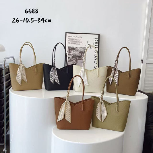 Scarf-Chic Structured Handbag