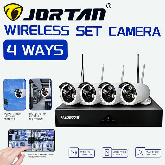 Wireless Security Camera Set – 4-Camera HD Kit with Mobile Viewing & IP66 Protection