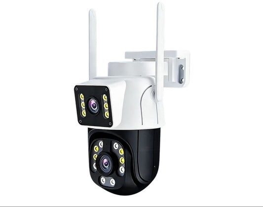 Dual-Lens Wireless Security Camera – HD Night Vision + Motion Alerts