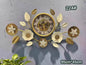 Vintage Floral Wall Clock with Roman Numerals – 95cm