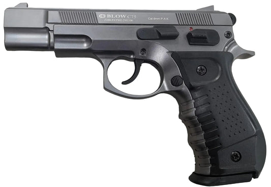 BLOW C75 9mm P.A.K. Blank Pistol – Compact Semi-Automatic Replica for Training,