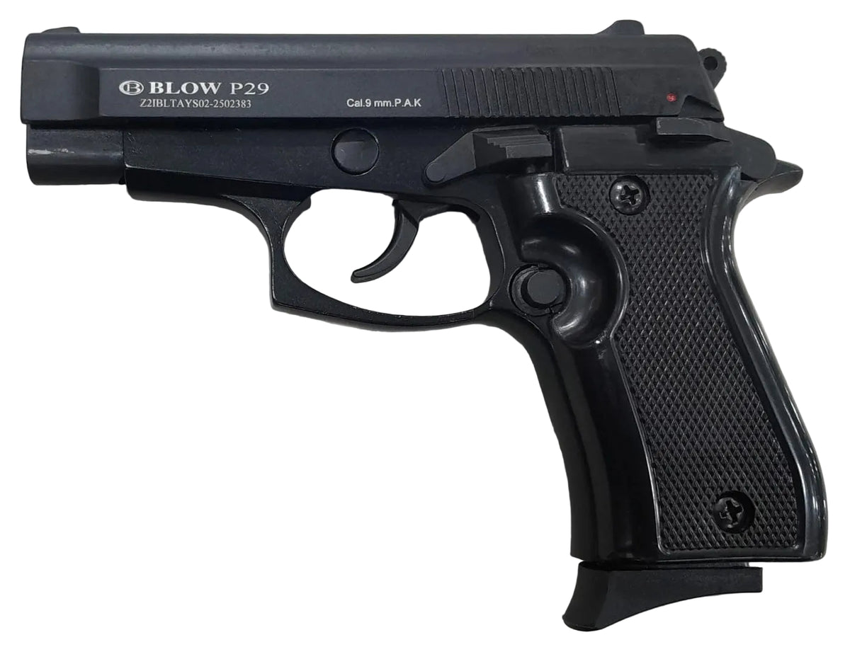 BLOW P29 9mm P.A.K. Blank Pistol – Compact Semi-Automatic Replica for Training