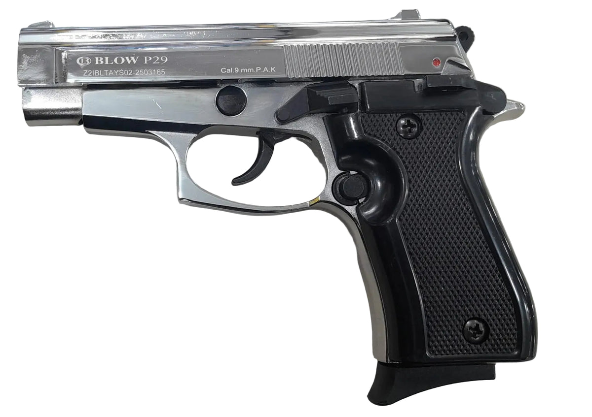 BLOW P29 9mm P.A.K. Blank Pistol – Compact Semi-Automatic Replica for Training