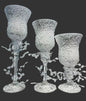 Crystal Vine Goblet Trio – Silver Frost Elegance