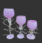 Crystal Vine Goblet Trio – Silver Frost Elegance