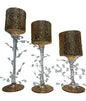 Crystal Vine Goblet Trio – Silver Frost Elegance