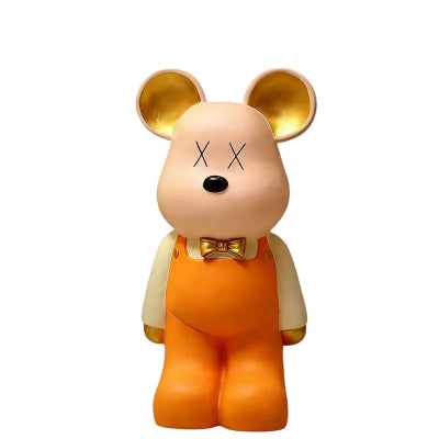 Mouse Figurine - Orange & Gold Collectible Art Toy"