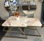 Nesting Coffee Table Set 5144 - Marble Top with Gold Frame - 80cm + 50cm