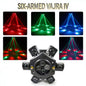 Six-Armed Vajra IV LED Stage Light – 6-Head RGB Beam Spider Light | DJ Club Party Lighting