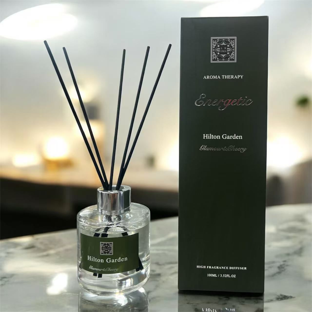 Hilton Garden Aroma Therapy Reed Diffuser – Energetic Scent | Glamour & Cheery 100ml