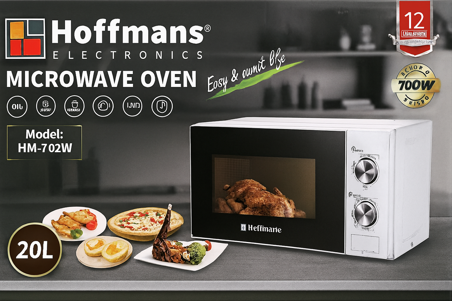 Microwave Oven – 20L | 700W | Mechanical Control.