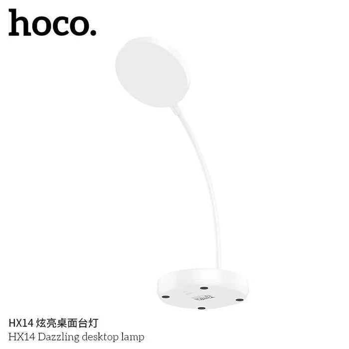 Hoco HX14 Dazzling Desktop Lamp with Phone Holder - LED Desk Light with Adjustable Stand
