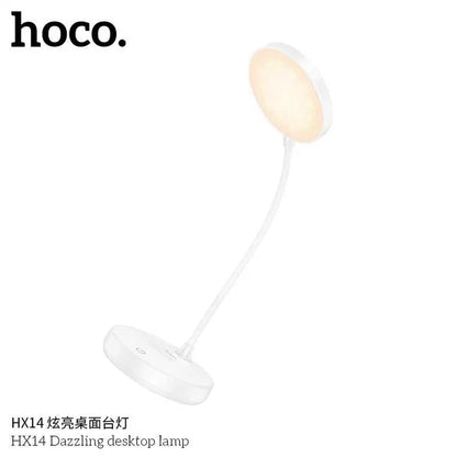 Hoco HX14 Dazzling Desktop Lamp with Phone Holder - LED Desk Light with Adjustable Stand