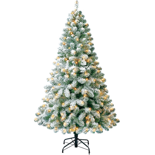 Snowy Oxford Pine: Prelit 180cm Christmas Tree