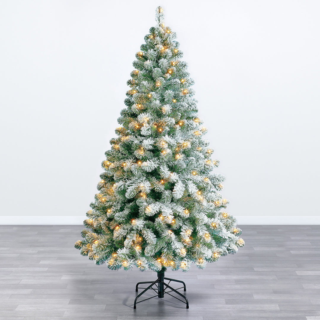 Snowy Oxford Pine: Prelit 180cm Christmas Tree