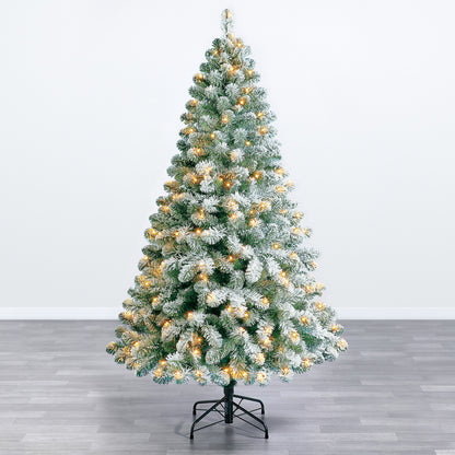Snowy Oxford Pine: Prelit 180cm Christmas Tree